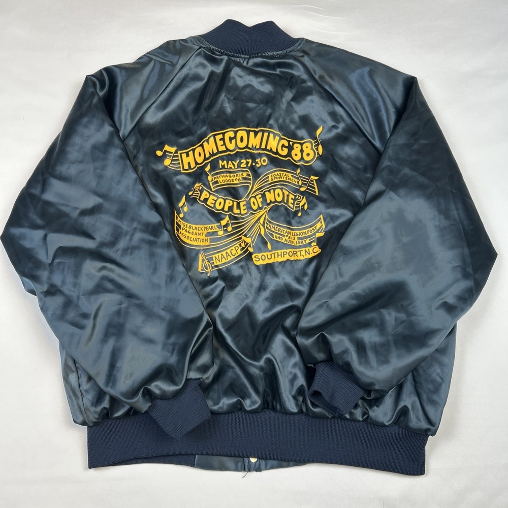 VTG BCT Chorus Band Southport NC NAACP Jacket Nylon Satin Blue Men's XXL 1988